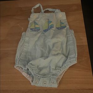 Blue Sailboat Baby Romper
